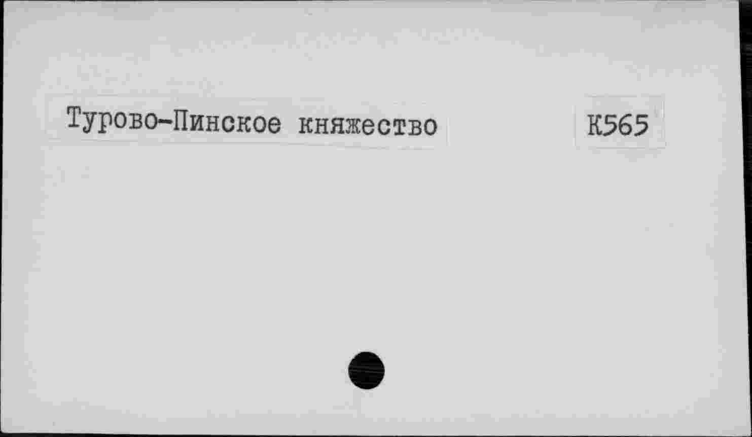 ﻿Турово-Пинское княжество
К565